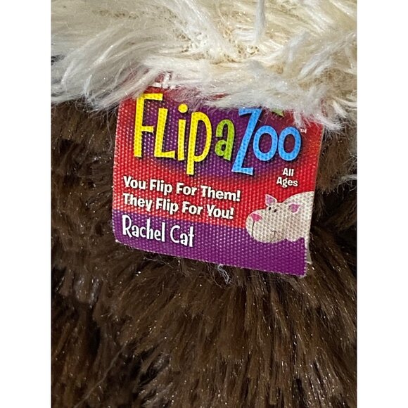 FlipaZoo Plush Toy Rachel The Cat/Bear Reversible Stuffed Animal All Ages Soft & - Picture 4 of 14